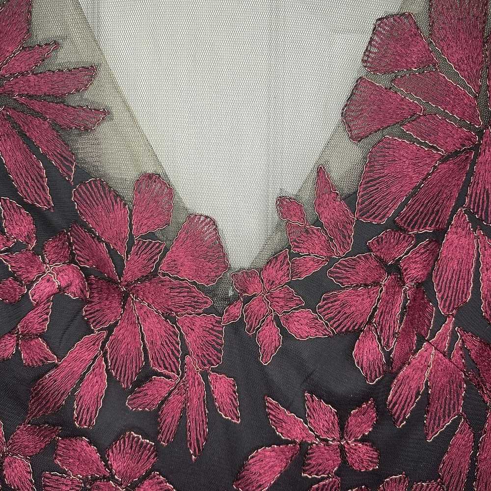 Tadashi Shoji Long Sleeve Gown Dress Size 14 Red … - image 7