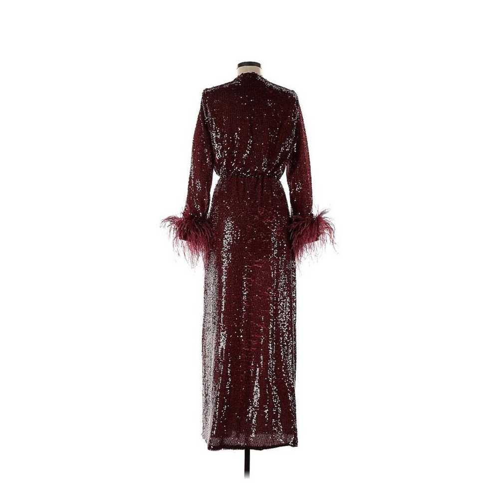 Zara Limited Edition Burgundy Red Sequin Feathers… - image 3