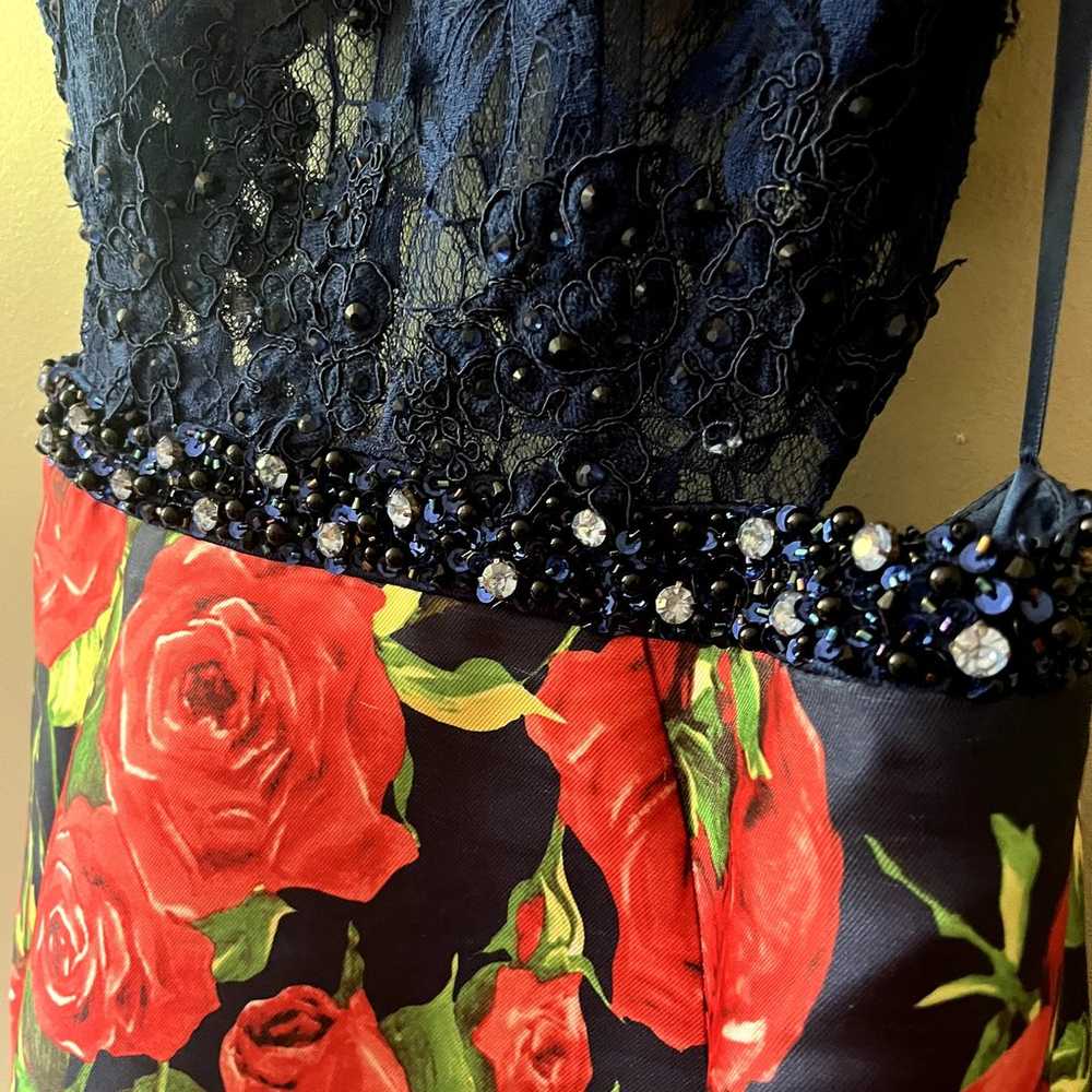 Mac Duggal Lace Rose Print Formal Gown - Sz 10 - image 4