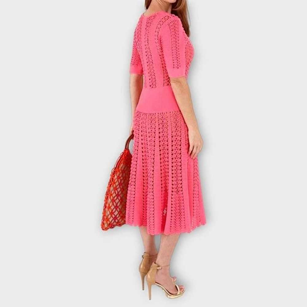 Michael Kors Dress Sz Small Flamingo Crochet Stre… - image 1