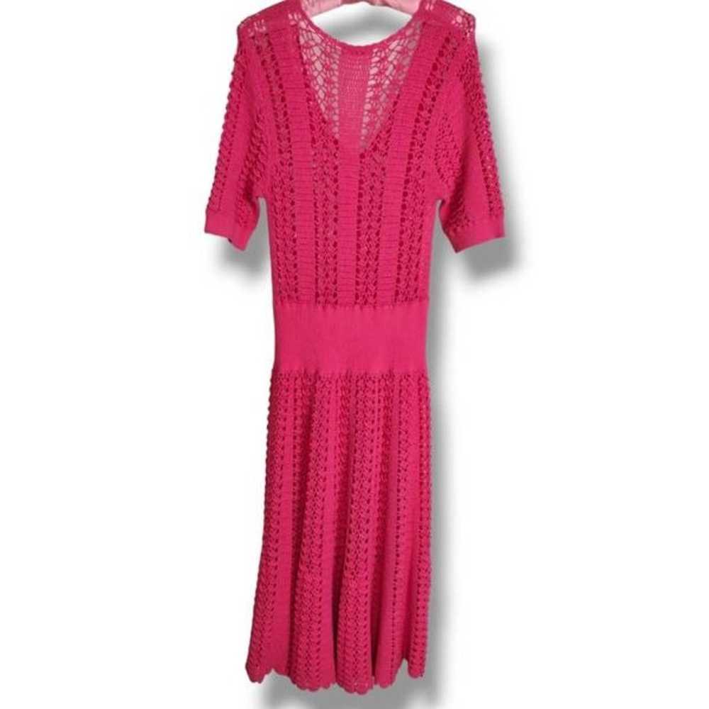 Michael Kors Dress Sz Small Flamingo Crochet Stre… - image 3
