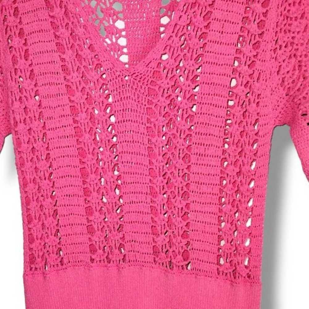 Michael Kors Dress Sz Small Flamingo Crochet Stre… - image 5