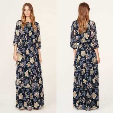 Tory Burch Silk Floral Indie Tiered Maxi Dress in… - image 1