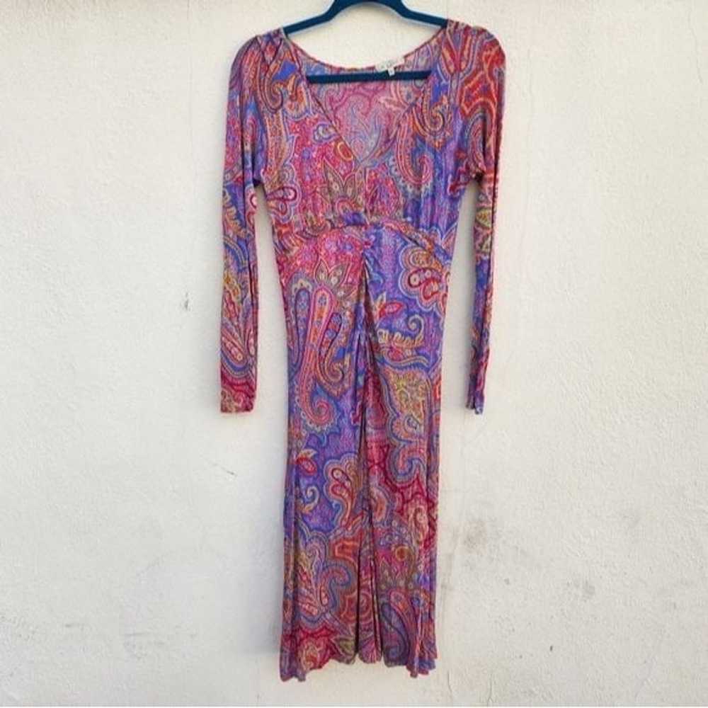 Vintage ETRO Mesh Paisley Midi Dress - image 3