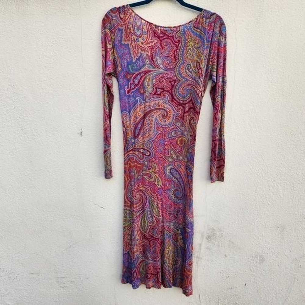 Vintage ETRO Mesh Paisley Midi Dress - image 4