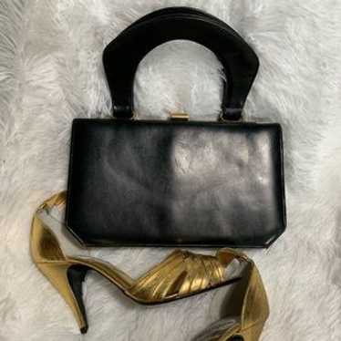 バッグ VTG 70s Susan Gail Bag w/ shoulder strap Susan Gail Vintage, (1974-1977) Gray/Black Leather Shoulder