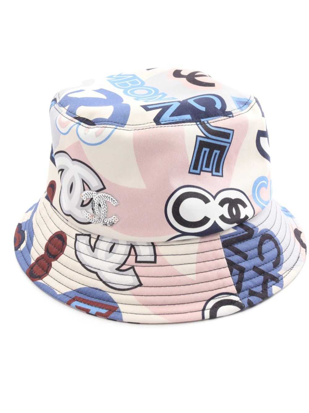CHANEL Pre-Owned 1986-1988 logo-print bucket hat … - image 1