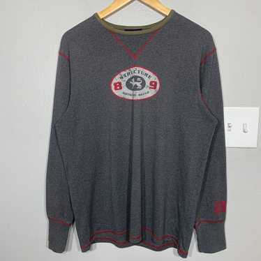 Vintage 90s Y2K Structure Logo Gray Long Sleeve T… - image 1