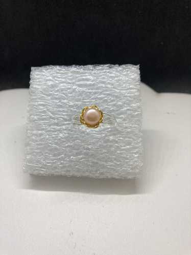 Handmade × Jw × Silver Cream pearl bead ring with 