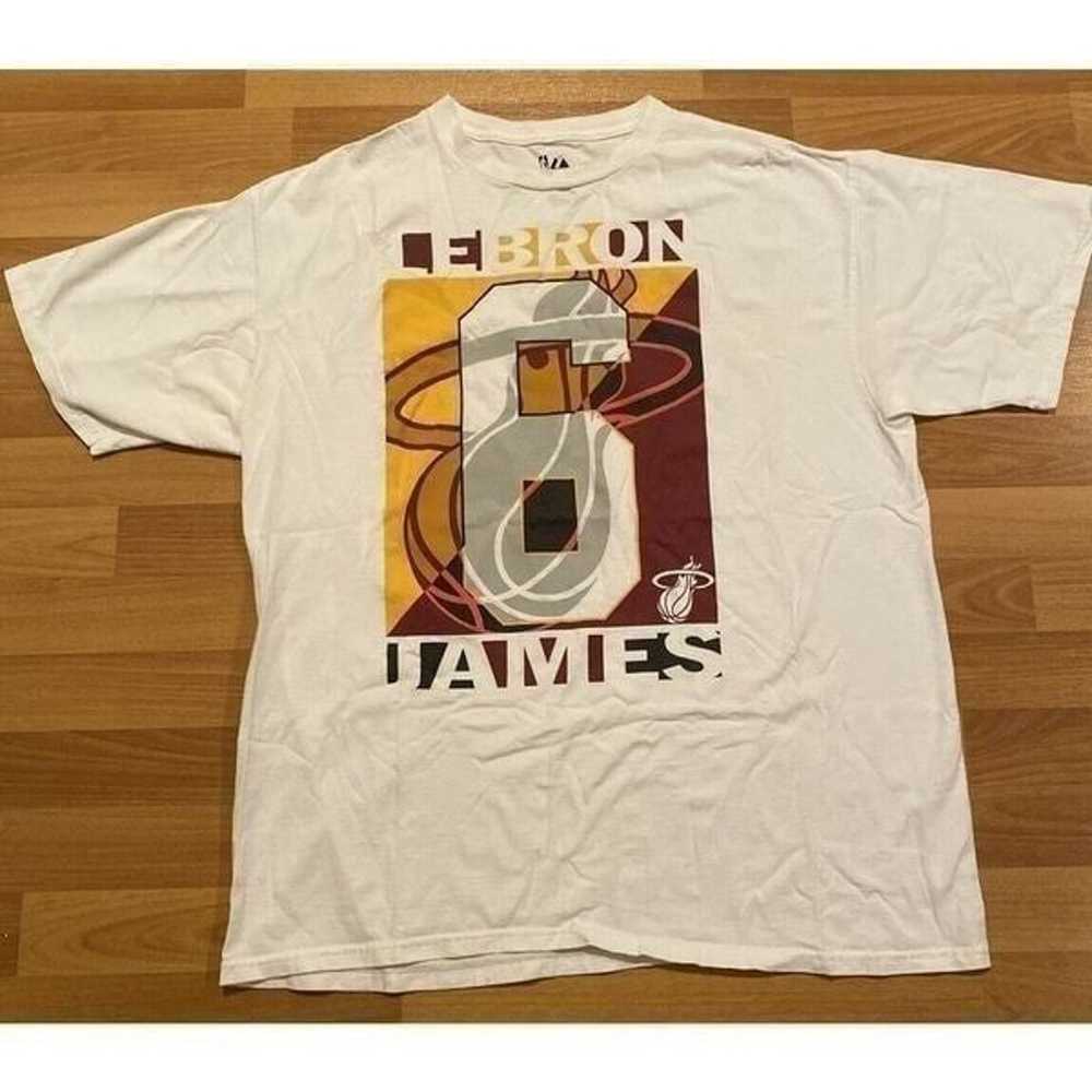 NBA Miami Heat LeBron James No 6 White T-shirt Si… - image 1