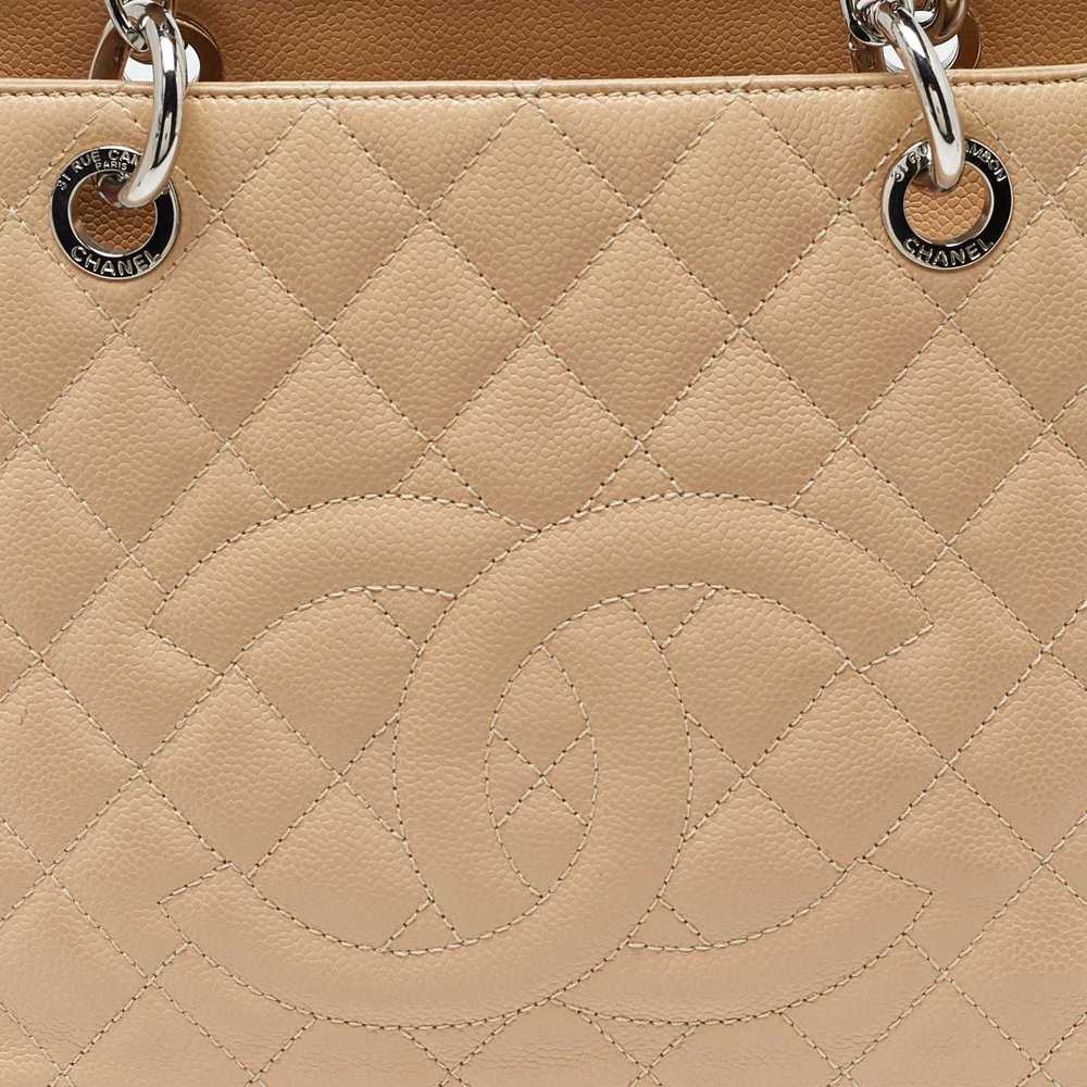 Chanel CHANEL Beige Quilted Caviar Leather Grand … - image 5