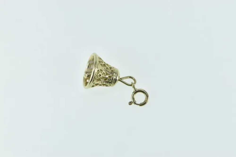 14K 3D Filigree Bell Ornate Vintage Charm/Pendant… - image 2