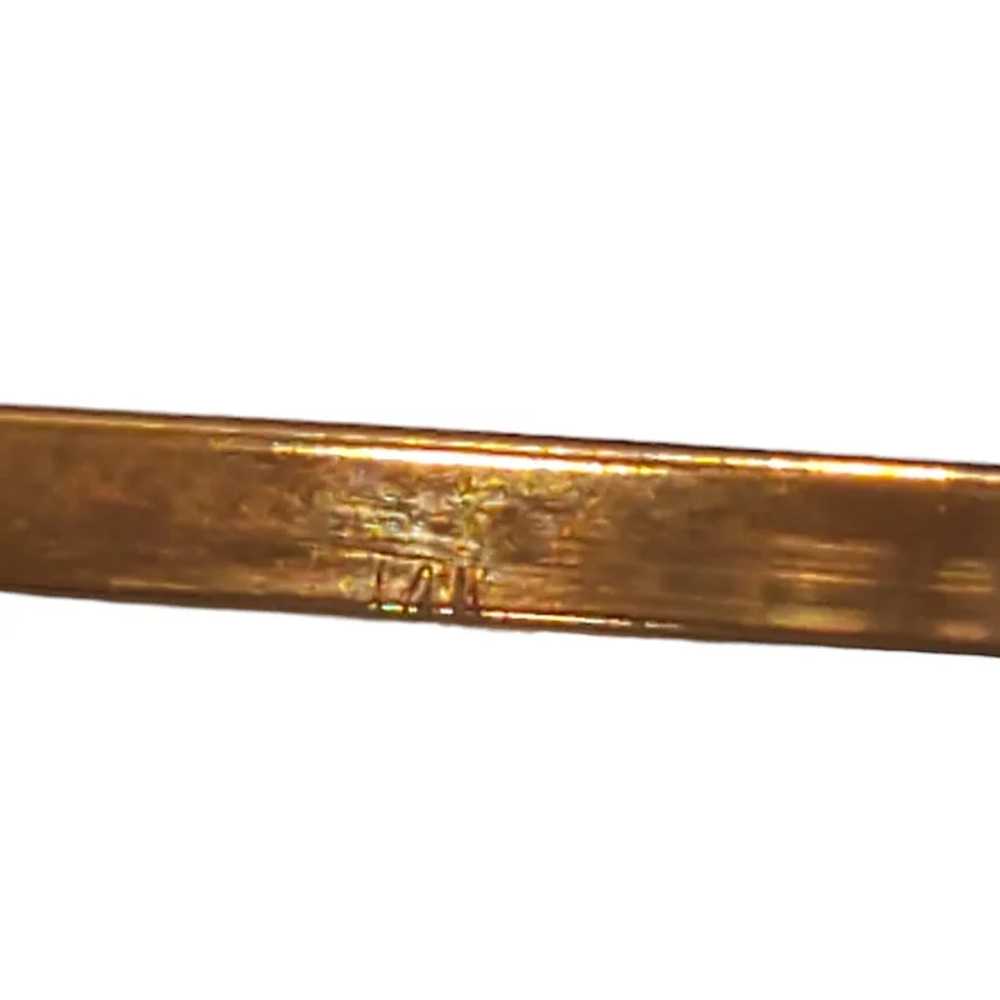 14K Yellow Gold Hammered Bangle Bracelet #17319 - image 5