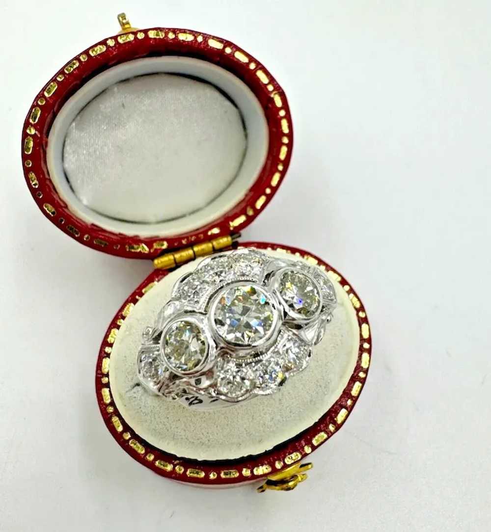 Art Deco Old European Diamond Ring 1930's Platinu… - image 3