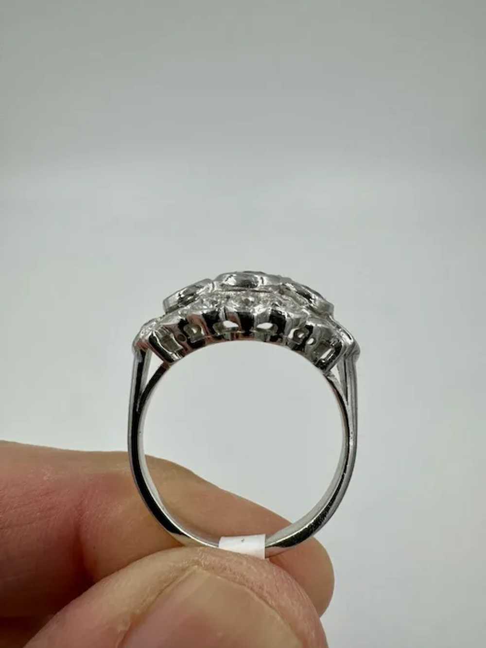 Art Deco Old European Diamond Ring 1930's Platinu… - image 7