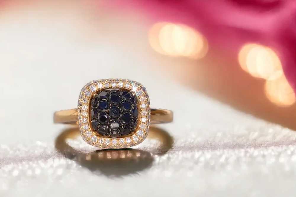 Bombe Diamond Ring in Yellow Gold with Natural Di… - image 7