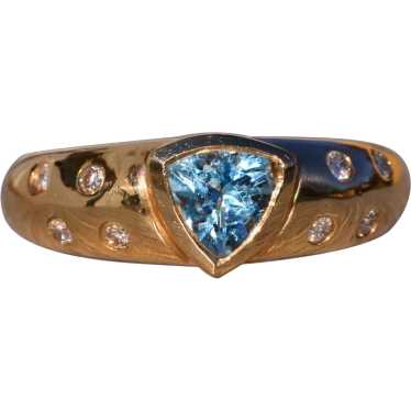 Modern Topaz and Natural Diamond Cocktail Ring in 