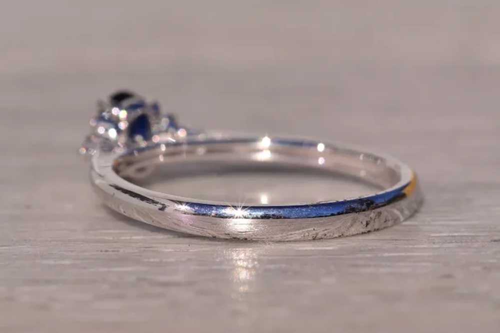Natural Sapphire and Diamond Ring in White Gold - image 3