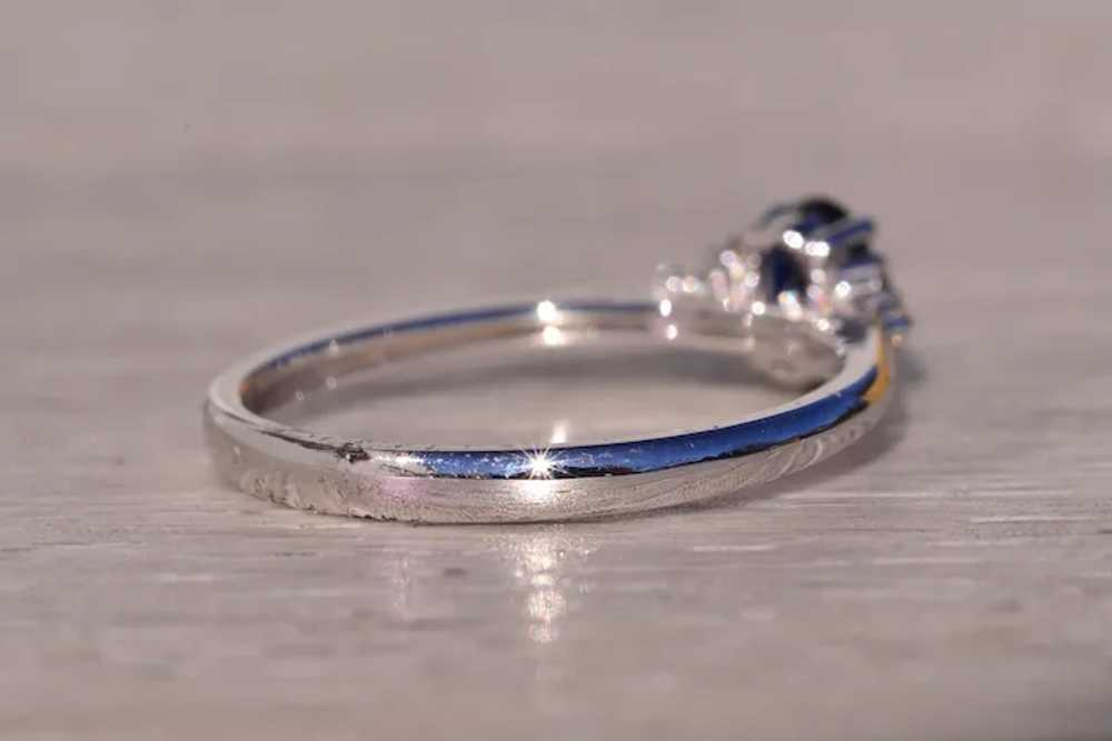 Natural Sapphire and Diamond Ring in White Gold - image 4