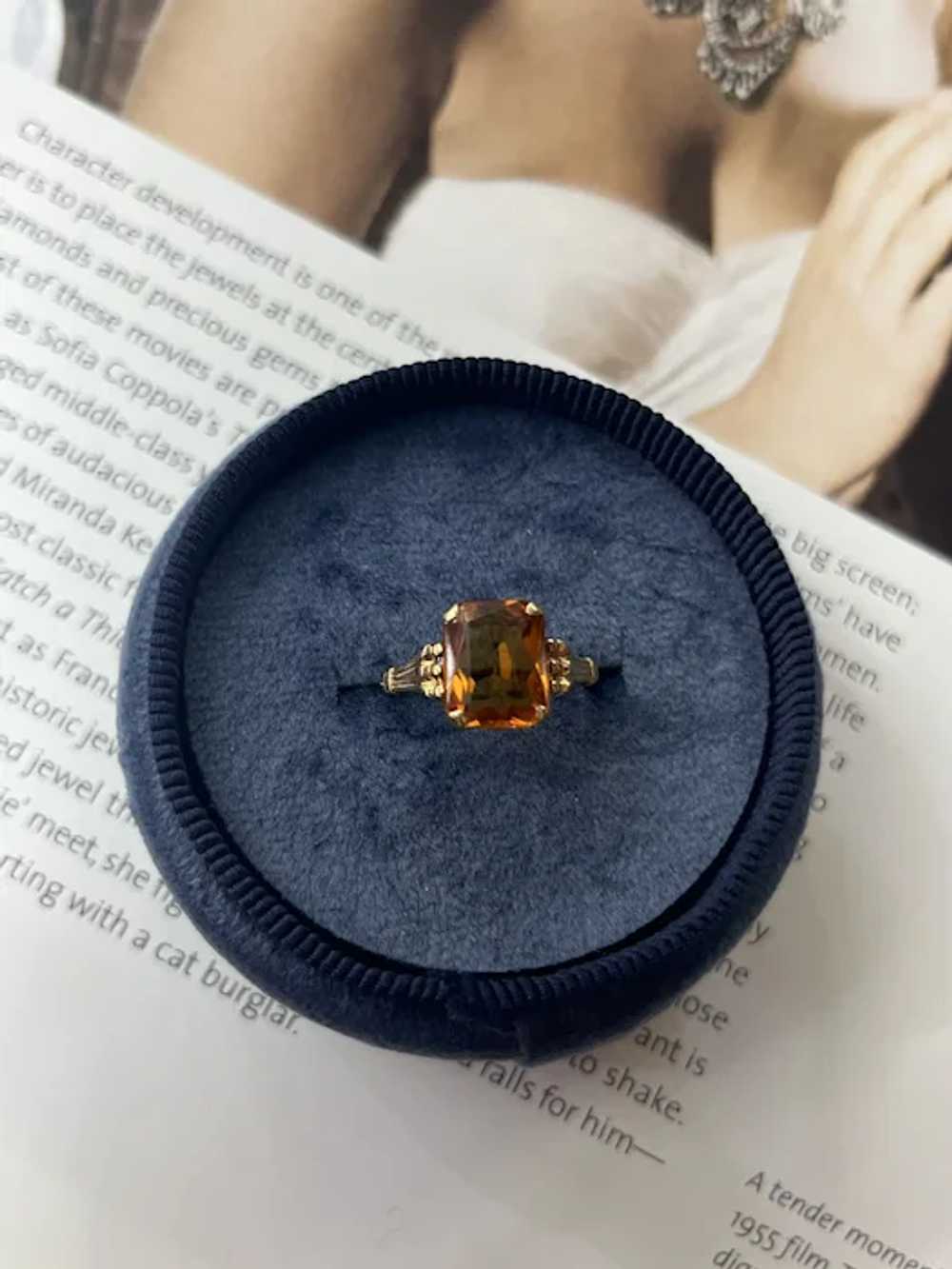 Vintage 14K Yellow Gold Citrine Solitaire Ring - image 4