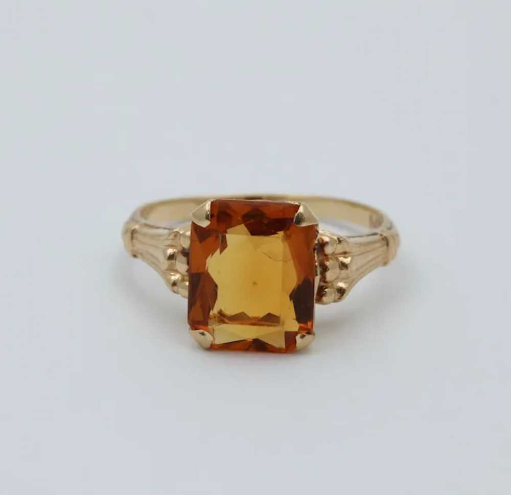 Vintage 14K Yellow Gold Citrine Solitaire Ring - image 5