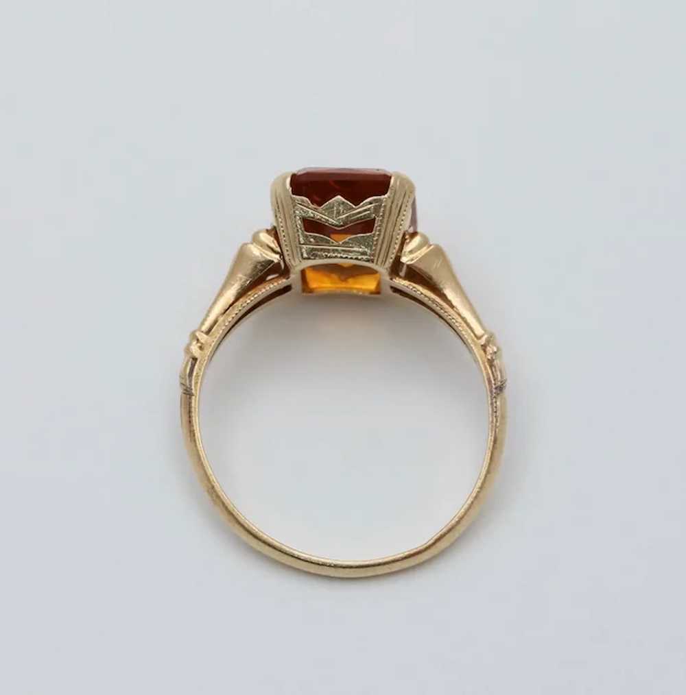 Vintage 14K Yellow Gold Citrine Solitaire Ring - image 8