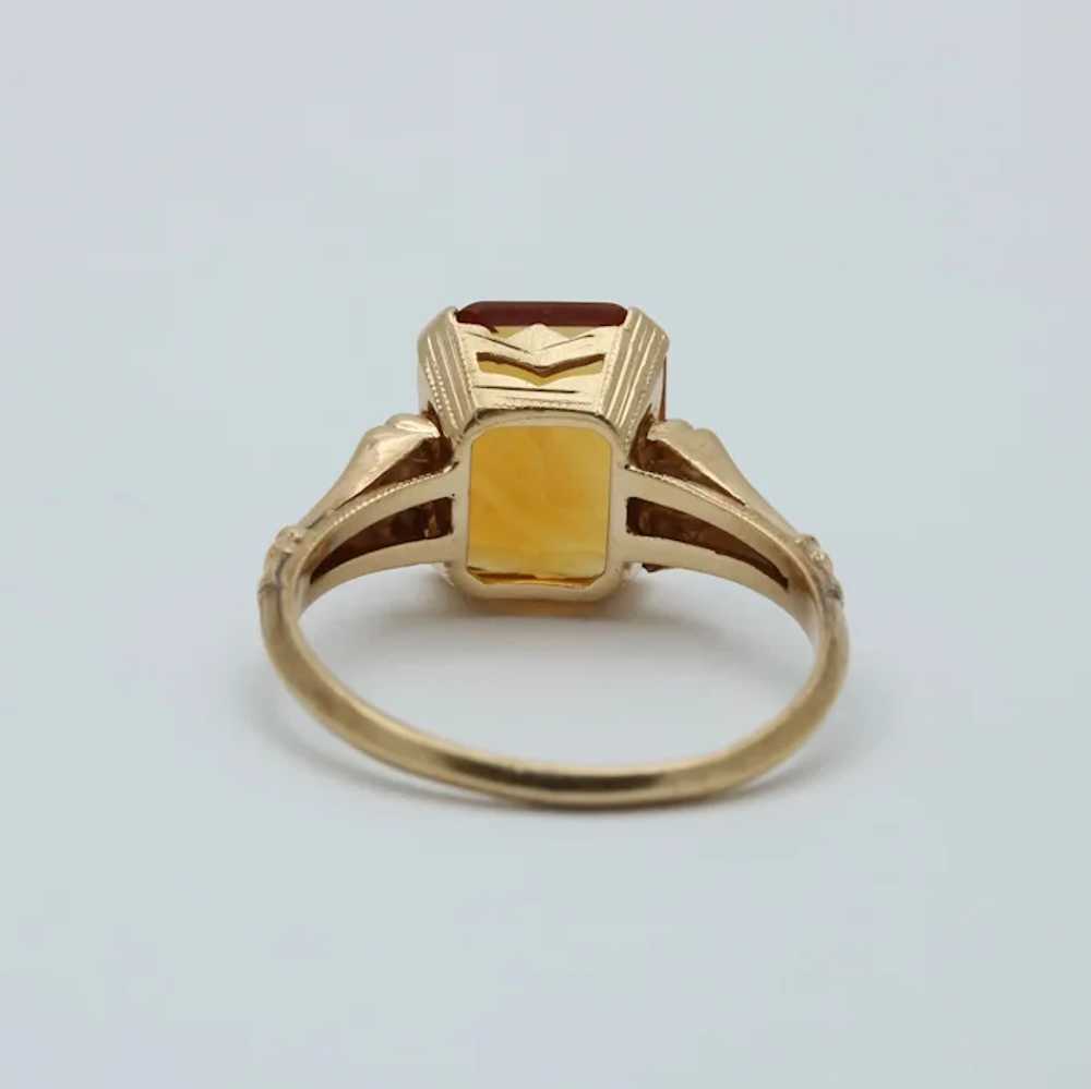 Vintage 14K Yellow Gold Citrine Solitaire Ring - image 9