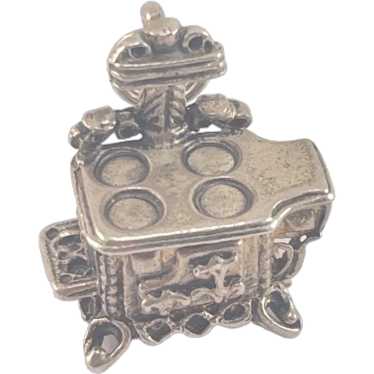 Beau Sterling Vintage Stove Charm Pendant - image 1