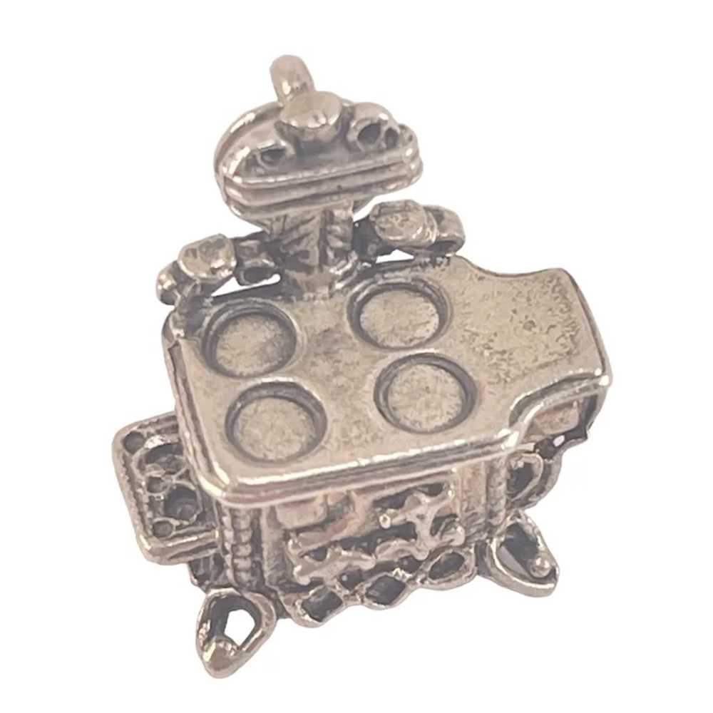 Beau Sterling Vintage Stove Charm Pendant - image 2