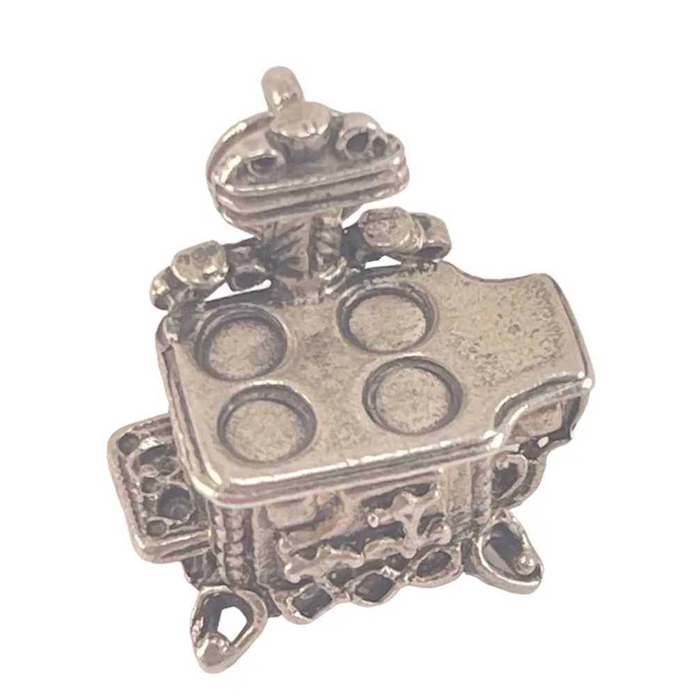 Beau Sterling Vintage Stove Charm Pendant - image 4