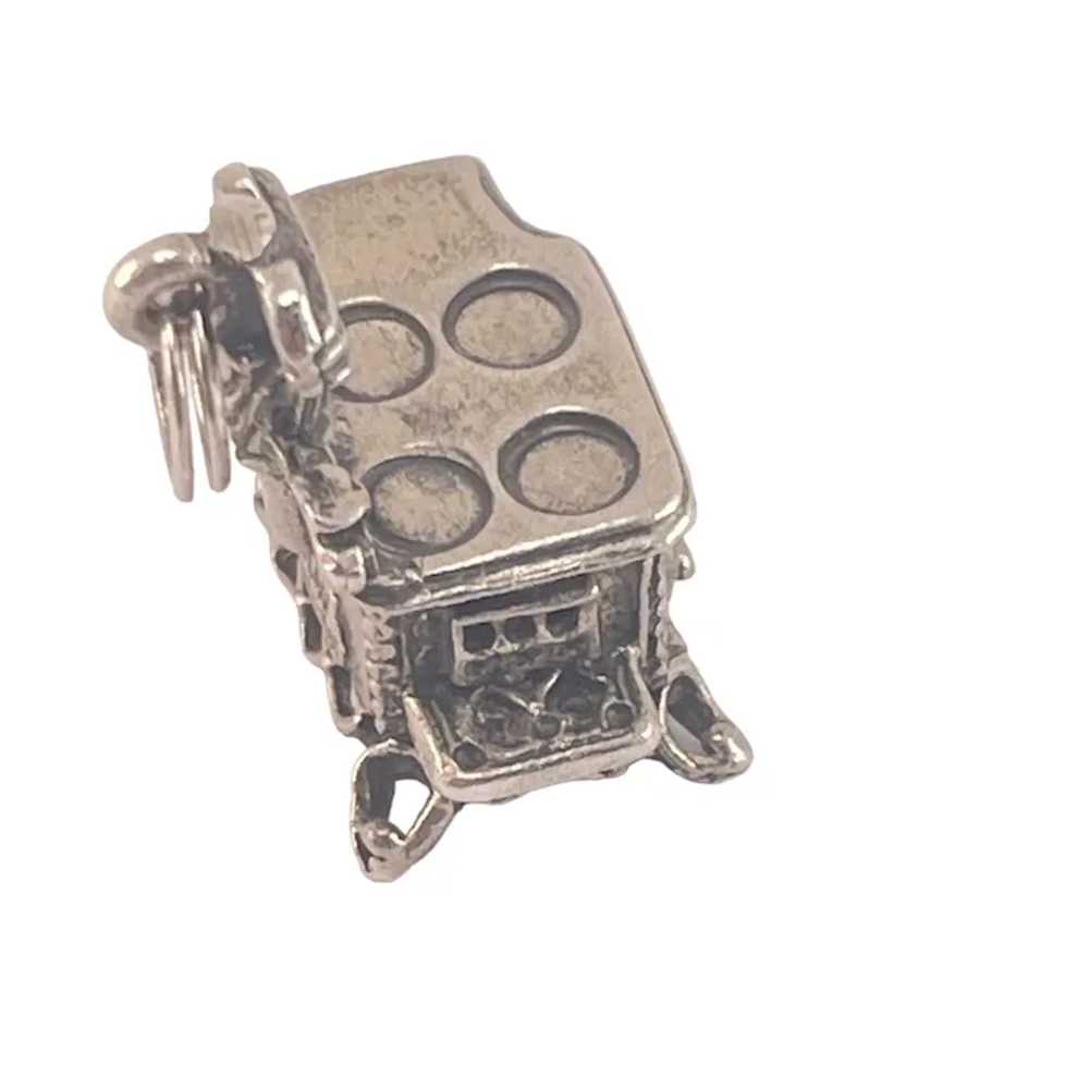 Beau Sterling Vintage Stove Charm Pendant - image 6