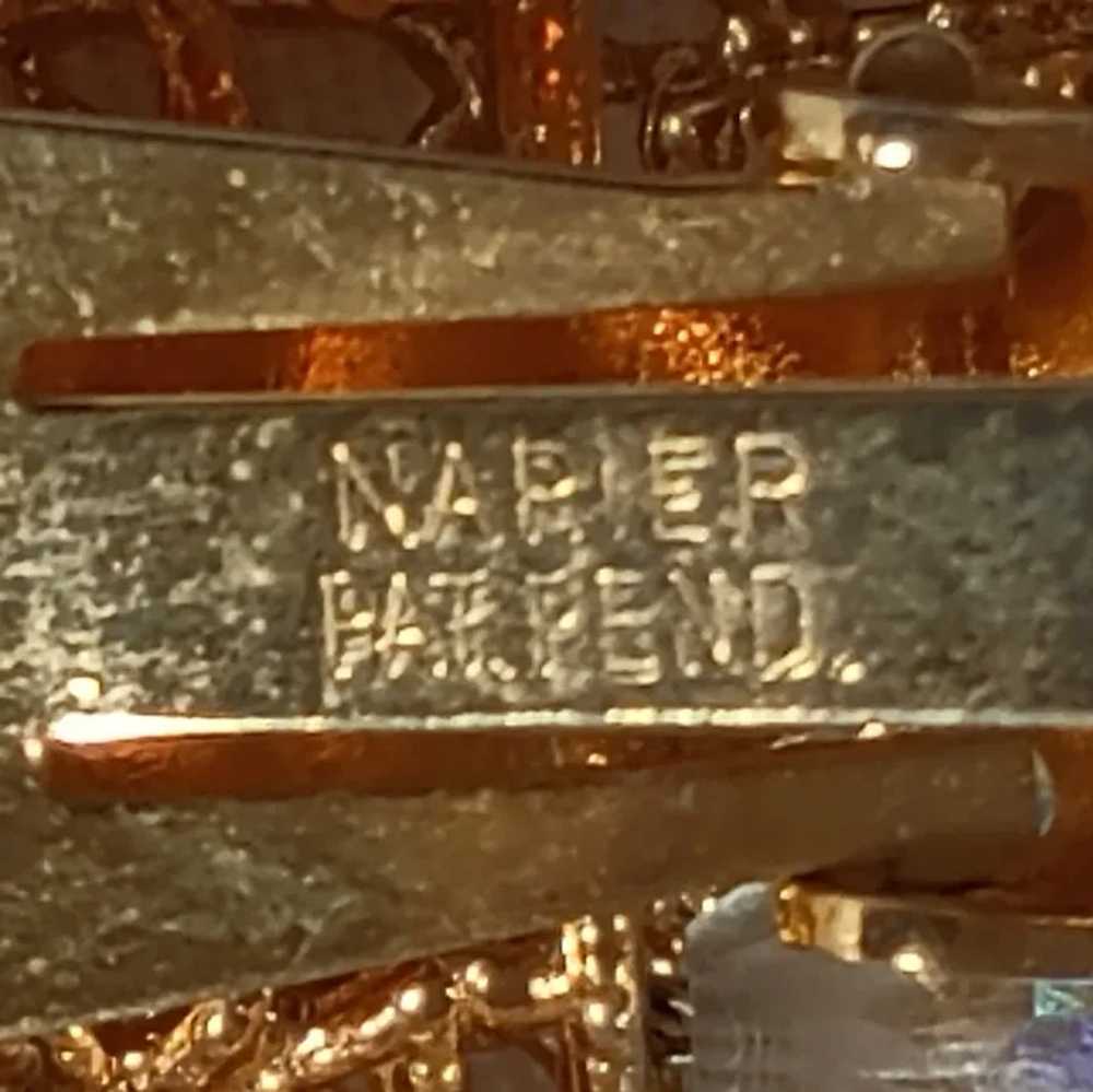 Napier filigree ab crystal drop clip earrings - image 4