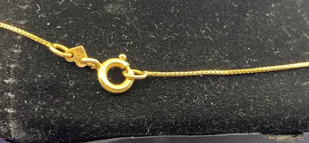 14K Gold Initial Necklace, 23 1/2 Inch Long Fine … - image 7
