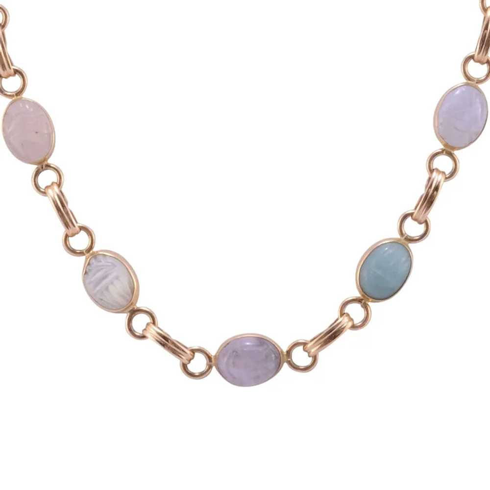 Multi Color Carved Quartz Necklace - 16" - image 4