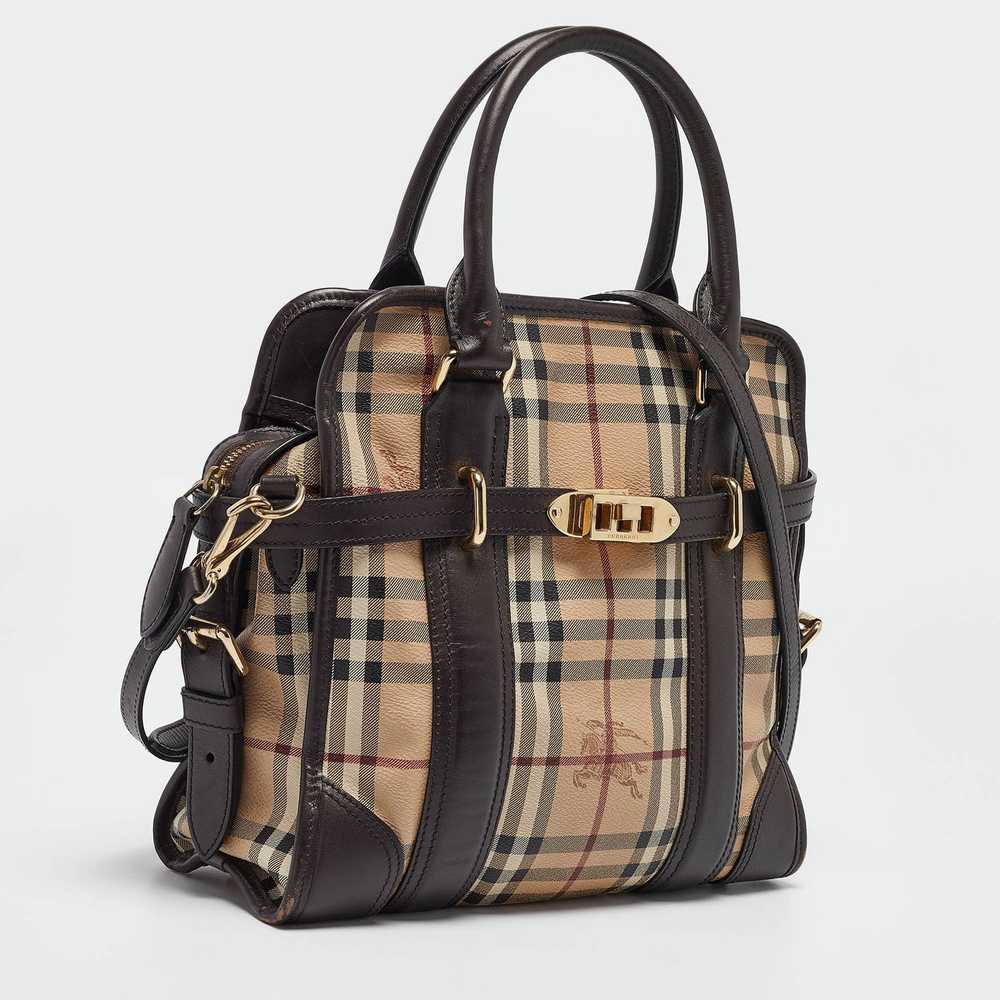 Burberry BURBERRY Choco Brown/Beige Haymarket Che… - image 3