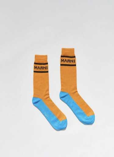 Marni o1w1db10524 Size:OS / Logo Socks in Orange/B