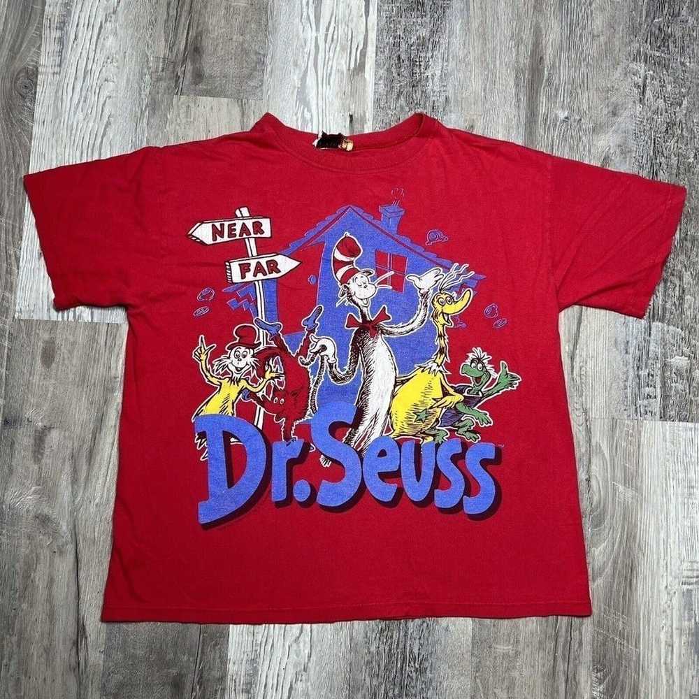 Vintage 90s 1997 Dr. Seuss Cat In The Hat Red Tee… - image 1