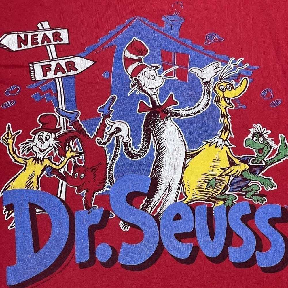 Vintage 90s 1997 Dr. Seuss Cat In The Hat Red Tee… - image 4