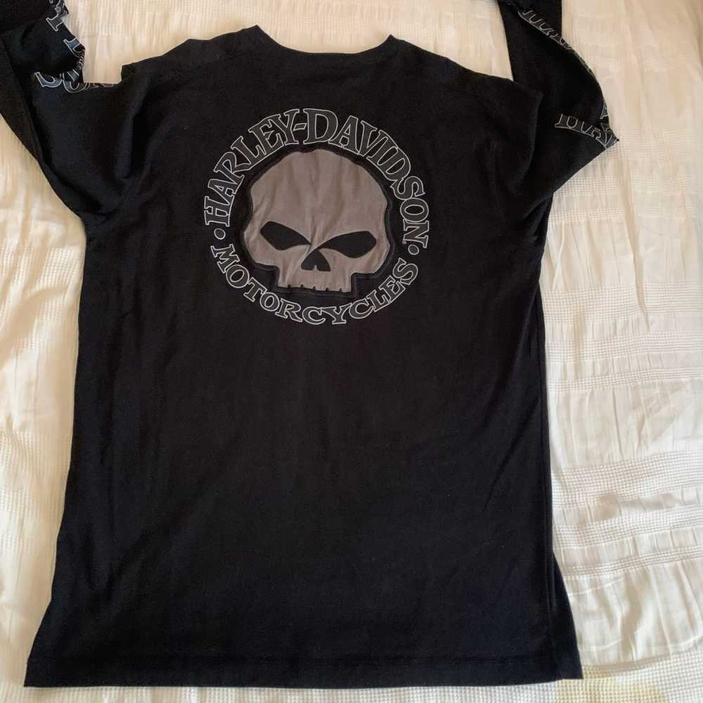 Vtg Punisher Y2K Embroidered Skull Harley Davidso… - image 2