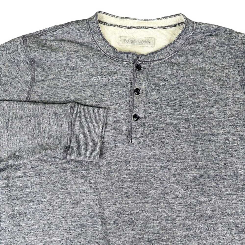 Outerknown Shirt Mens Gray Henley Organic Cotton … - image 1