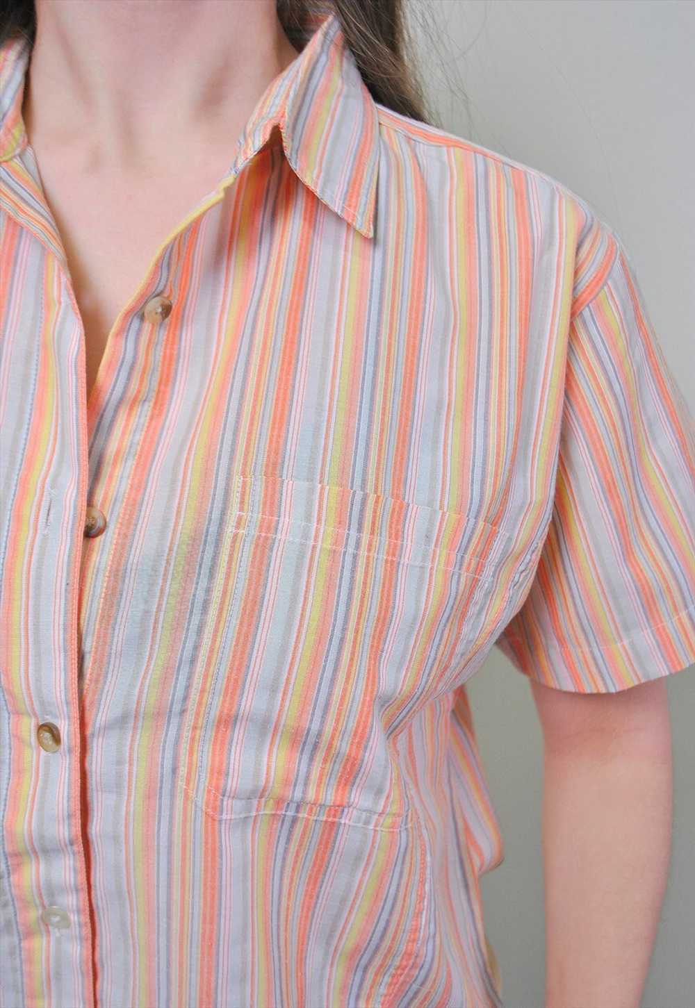 90s striped blouse, cute pattern shirt, woman min… - image 5