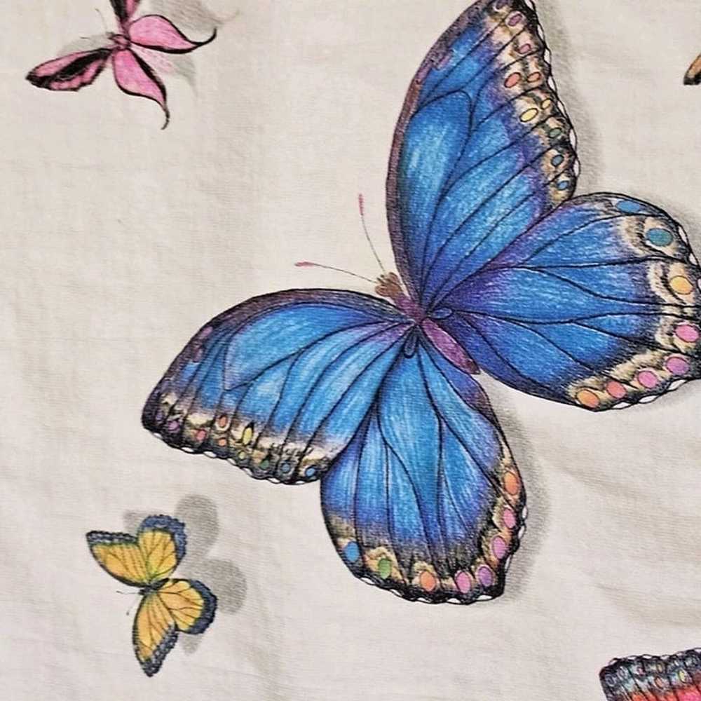 Vintages 90s Large Graphic Butterfly Tshirt Doubl… - image 2
