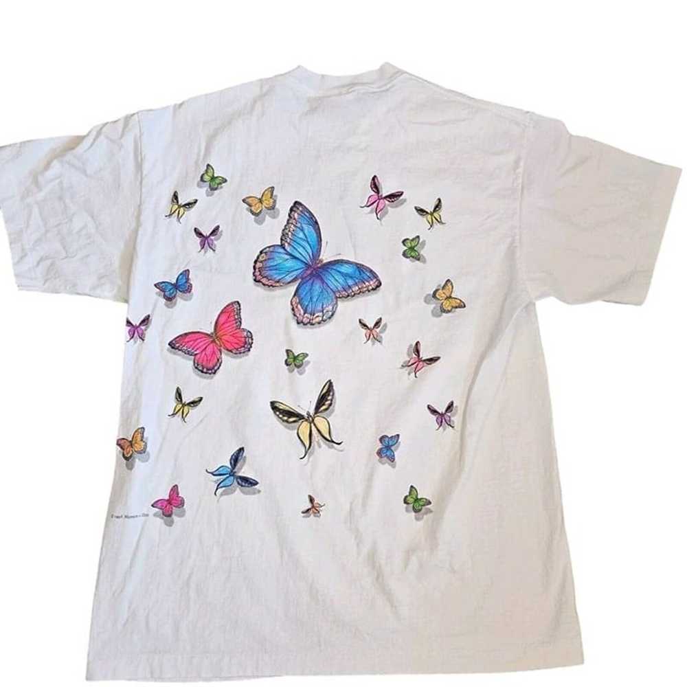 Vintages 90s Large Graphic Butterfly Tshirt Doubl… - image 4
