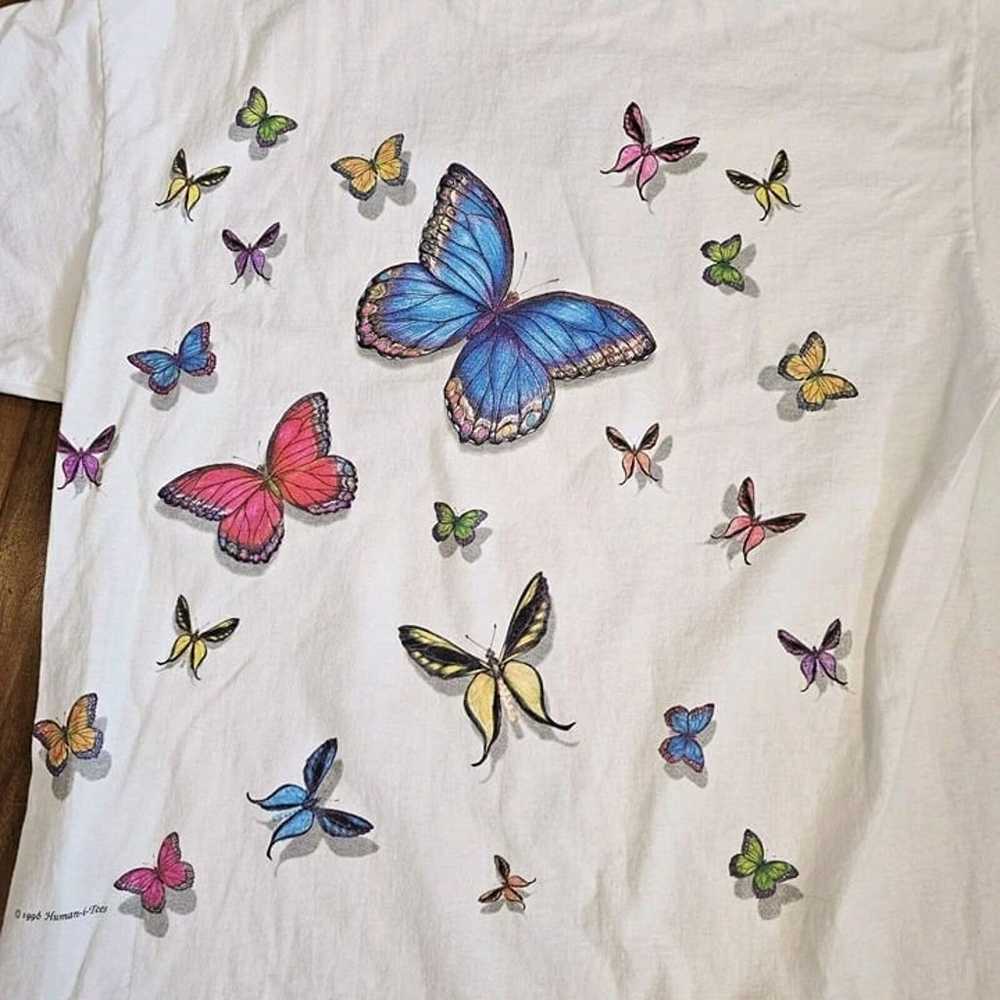 Vintages 90s Large Graphic Butterfly Tshirt Doubl… - image 7