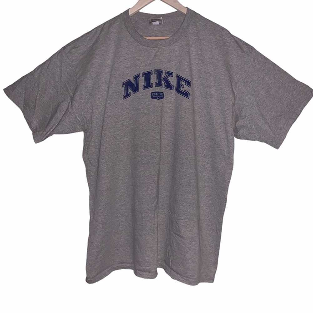 Vintage 90s Grey Nike Logo T-Shirt - image 1