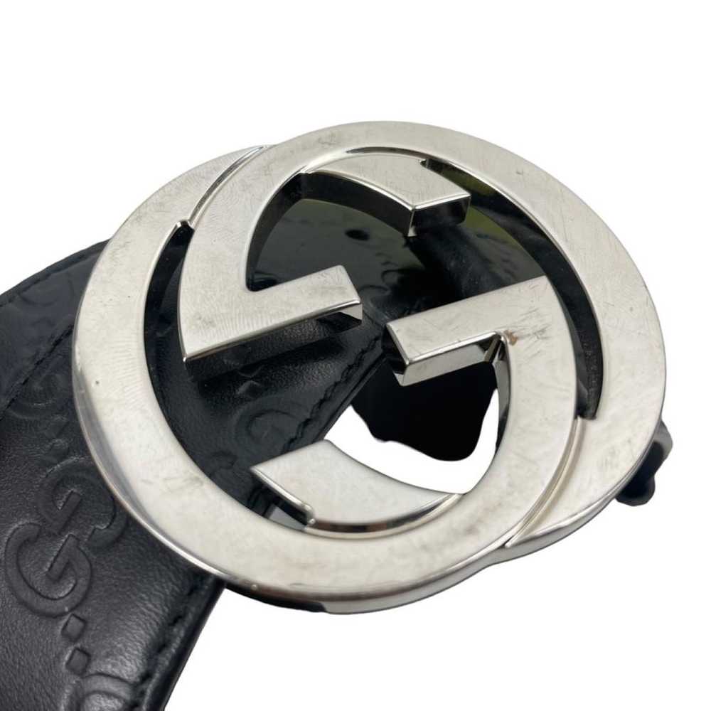 Gucci Interlocking Buckle leather belt - image 5
