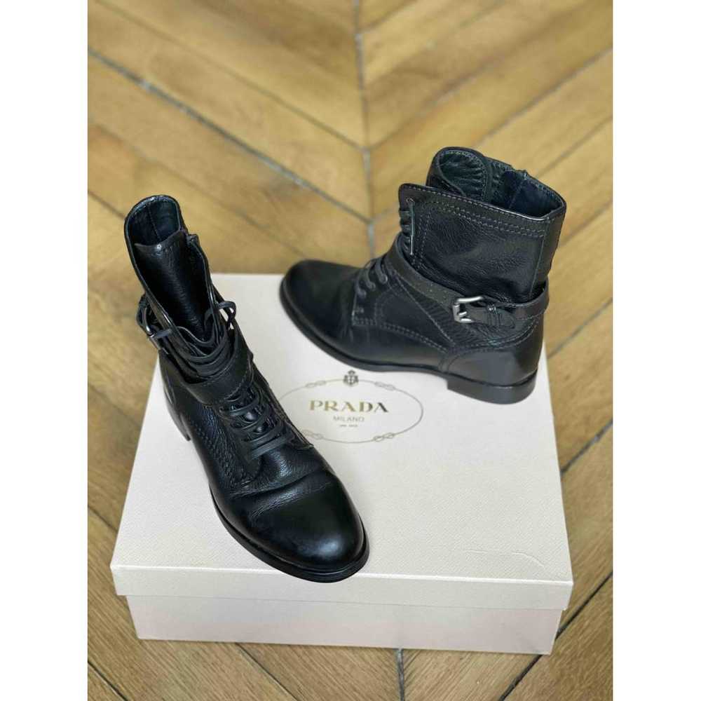 Prada Block Combat leather biker boots - image 5