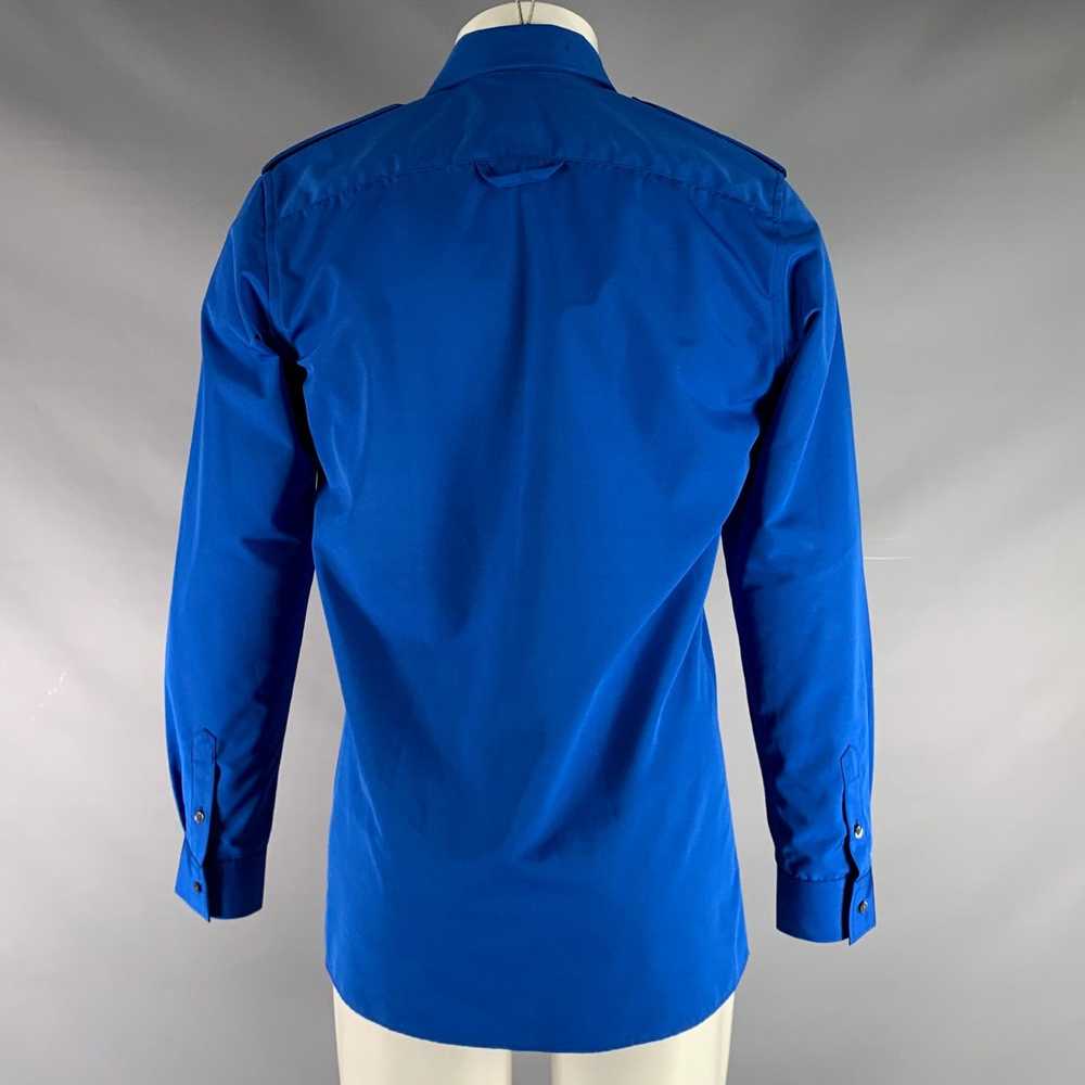 Xander Zhou Blue Solid Polyester Epaulettes Long … - image 4