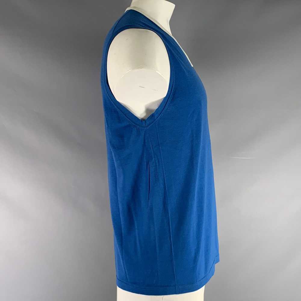 Prada Blue White Knitted Wool VNeck Vest - image 2