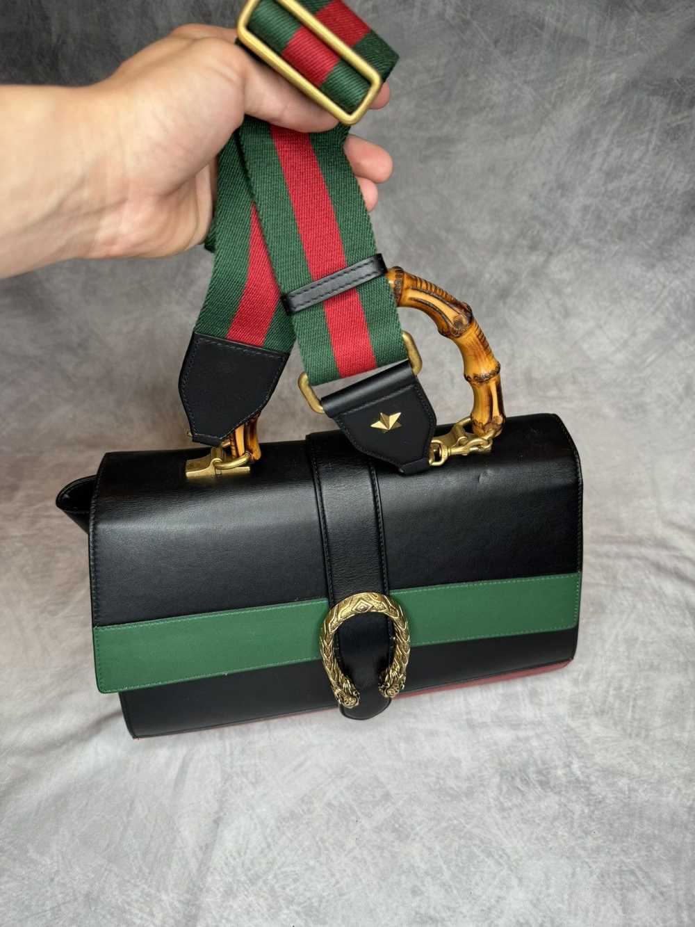 Gucci × Streetwear × Vintage Gucci Black Green Re… - image 1